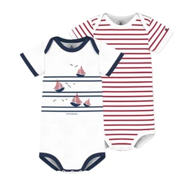 Body bébé rouge/blanc 12 mois