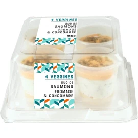 Verrines Duo de Saumons Fromage et Concombre (4x40g)