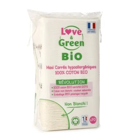 Coton  Carées Hypollergèniques 100% Coton Bio (x70)