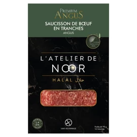 Saucisson de Bœuf Angus en Tranches Halal (70g)