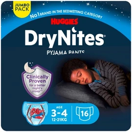 Sous-vêtements de nuit 3-5ans 17-30kg Garçon Disney Maxi Pack DryNites (x16)