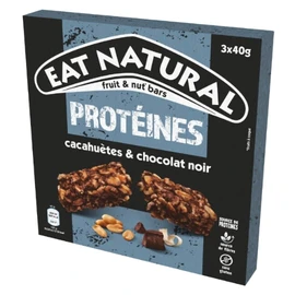 Barres Céréales Protéines Cacahuètes et Chocolat Noir Sans Gluten (3x40g)
