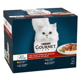 Pâtée Pour Chat Adulte Filettines En Sauce Poulet Agneau Canard Saumon (24x85g)
