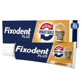 Crème Adhésive pour Prothèses Mordant Imbattable - Fixation Forte Pour tout la Journée (40g)