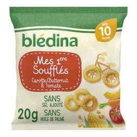 Soufflés Dès 10 mois Mes 1ers Soufflés Carotte Butternut Tomate sans sel ajouté sans huile de palme (20g)
