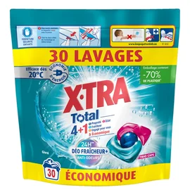 Lessive Capsules Total 4+1 Déo Fraîcheur+ Anti-Odeurs (x30)