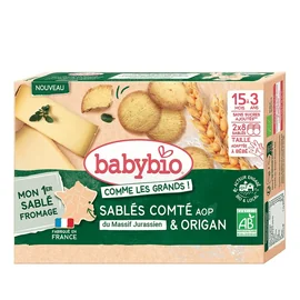 Sablés pour Bébé dès 15 mois Comté AOP du Massif Jurassien et Origan (72g)