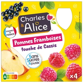 Compote Pomme Framboise Cassis Sans Sucres Ajoutés (4x90g)