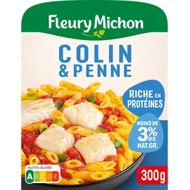 Plat Cuisiné Colin et Penne, Légumes du Soleil Sauce Tomate (280g)