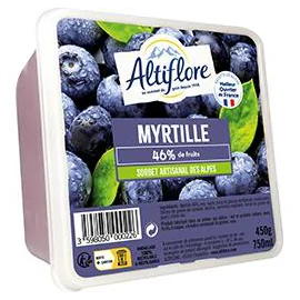 Sorbet Artisanal des Alpes 46% de fruits Myrtille (450g)
