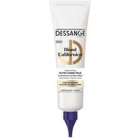 Soin Cheveux Nutri-Correcteur Patine Cheveux Blonds Colorés ou Décolorés Sans Faux Reflets à l'Acide Lactique et Miel de Manuka Formule Bleue À Rincer Gamme Blond Californien (125ml)
