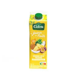 Jus de Fruits Ananas Coco Passion sans Sucres Ajoutés (1l)