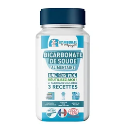 Bicarbonate de soude Multi-usages Alimentaire avec Cuillère Incluse Réutilisable sans Parfum Fabriqué en France (1,5kg)
