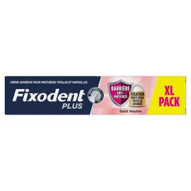 Crème adhésive pour prothèses totales et partielles Barrière Anti-Particules Fixation Forte pour toute la journée avec embout fin Goût Neutre (70ml)
