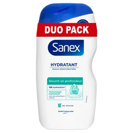 Gel douche Hydratant Peaux Déshydratées Nourrit en Profondeur Technologie 12h Hydratation (2x425ml)
