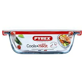 Cook & Heat - Plat carré couvercle plastique vapeur 20 x 17 cm