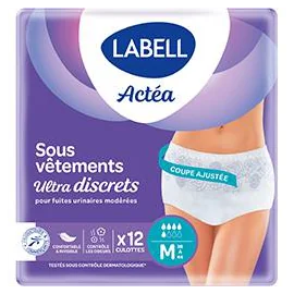 Sous-vêtements pour fuites urinaires modérées ultra discrets taille M