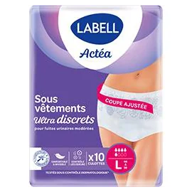 Sous-vêtements pour fuites urinaires modérées ultra discrets taille L