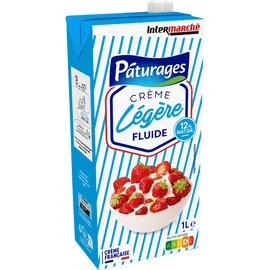 Crème légère fluide 12% de matières grasses stérilisée UHT (1l)