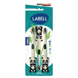 Brosse à dents souple pour enfants 2-6 ans avec double ventouse