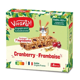 Barre céréalière canneberge framboise (80g)