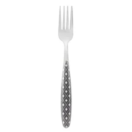 Fourchette Inox coloris blanc-noir décor Losange (l'unité)