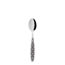 Cuillère à café inox coloris blanc-noir décor losange avec manche en plastique (l'unité)